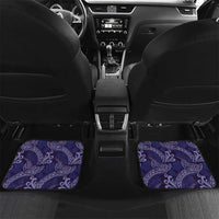 Deep Blue Monstera Car Mats Polynesian Tribal Pattern - Polynesian Pride