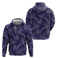 Deep Blue Monstera Hoodie Polynesian Tribal Pattern - Polynesian Pride