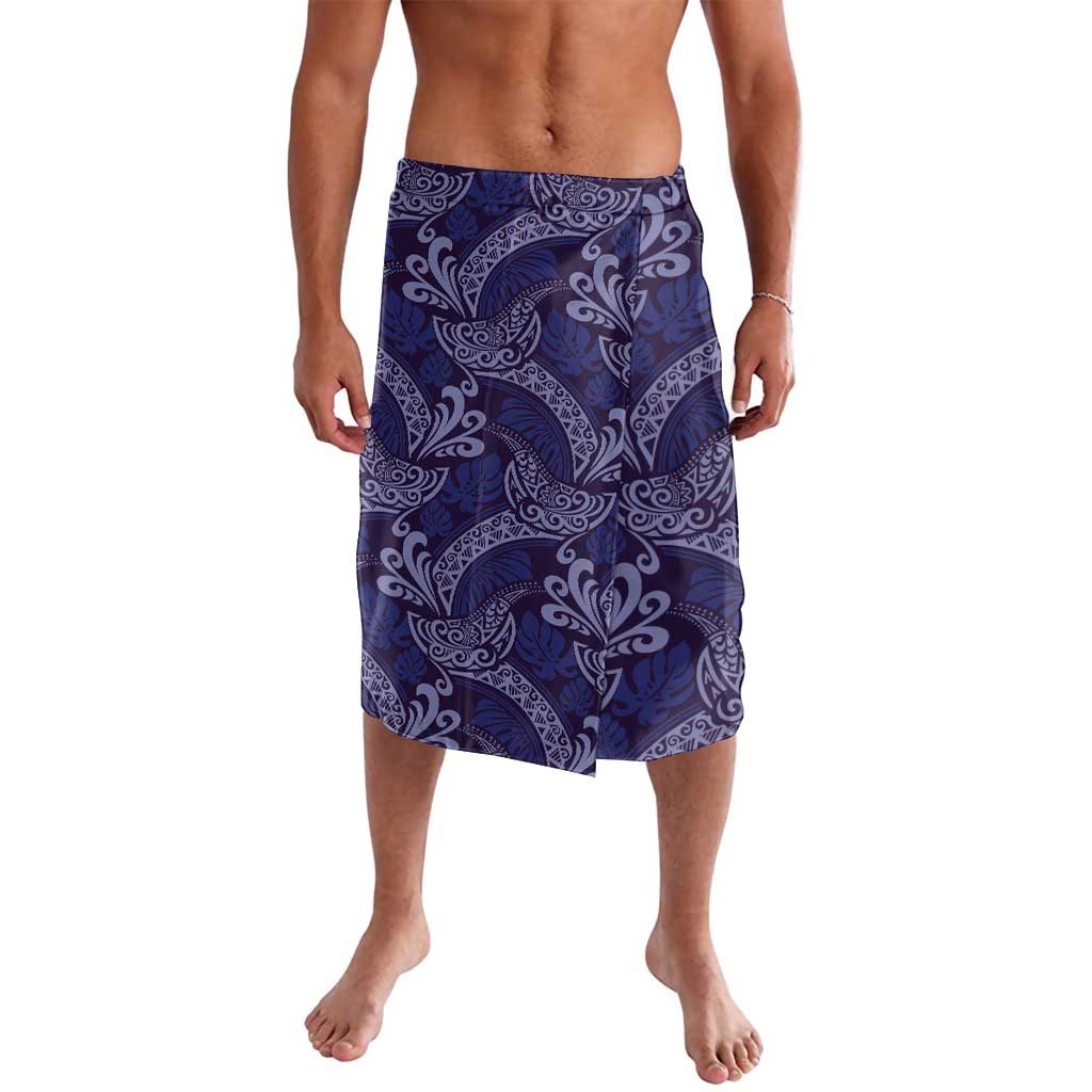 Deep Blue Monstera Lavalava Polynesian Tribal Pattern - Polynesian Pride