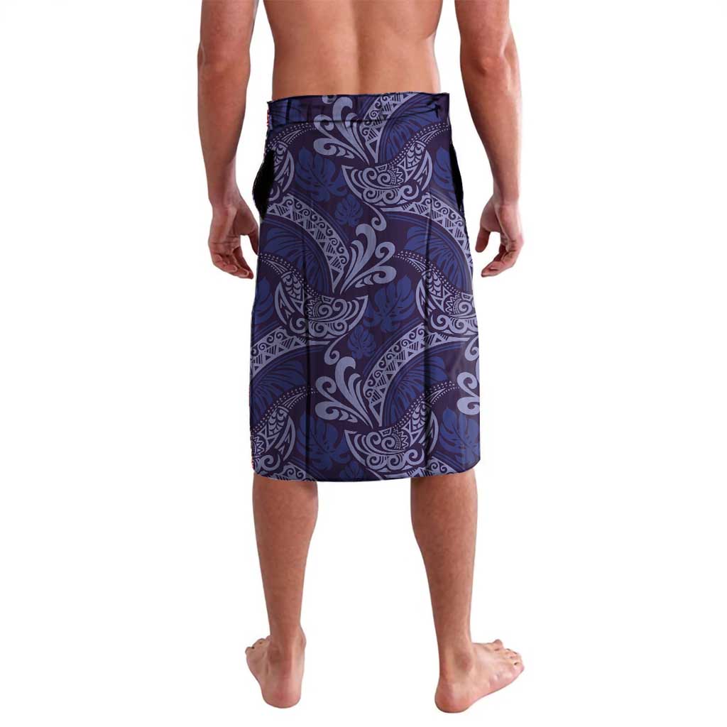 Deep Blue Monstera Lavalava Polynesian Tribal Pattern - Polynesian Pride