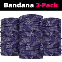 Deep Blue Monstera Neck Gaiter Polynesian Tribal Pattern - Polynesian Pride