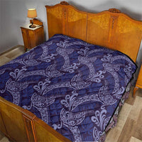 Deep Blue Monstera Quilt Polynesian Tribal Pattern - Polynesian Pride