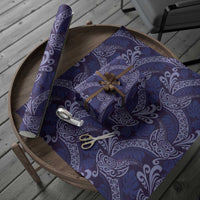 Deep Blue Monstera Wrapping Paper Polynesian Tribal Pattern - Polynesian Pride