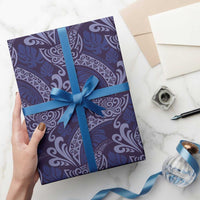 Deep Blue Monstera Wrapping Paper Polynesian Tribal Pattern - Polynesian Pride