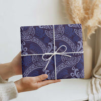 Deep Blue Monstera Wrapping Paper Polynesian Tribal Pattern - Polynesian Pride