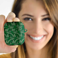 Forest Green Monstera AirPods Case Polynesian Tribal Pattern - Polynesian Pride