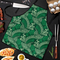 Forest Green Monstera Apron Polynesian Tribal Pattern - Polynesian Pride