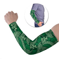 Forest Green Monstera Arm Sleeves Polynesian Tribal Pattern - Polynesian Pride