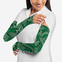 Forest Green Monstera Arm Sleeves Polynesian Tribal Pattern - Polynesian Pride