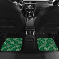 Forest Green Monstera Car Mats Polynesian Tribal Pattern - Polynesian Pride