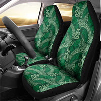 Forest Green Monstera Car Seat Cover Polynesian Tribal Pattern - Polynesian Pride
