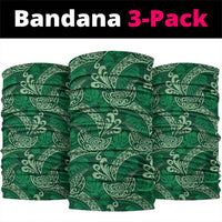 Forest Green Monstera Neck Gaiter Polynesian Tribal Pattern - Polynesian Pride
