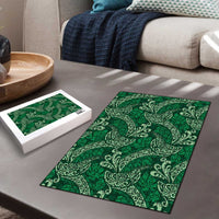 Forest Green Monstera Puzzle Polynesian Tribal Pattern - Polynesian Pride