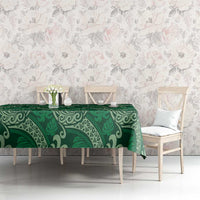 Forest Green Monstera Tablecloth Polynesian Tribal Pattern - Polynesian Pride