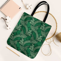 Forest Green Monstera Tote Bag Polynesian Tribal Pattern - Polynesian Pride