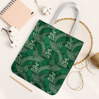 Forest Green Monstera Tote Bag Polynesian Tribal Pattern - Polynesian Pride
