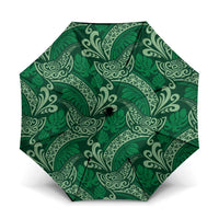 Forest Green Monstera Umbrella Polynesian Tribal Pattern - Polynesian Pride