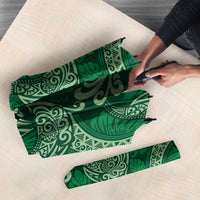 Forest Green Monstera Umbrella Polynesian Tribal Pattern - Polynesian Pride