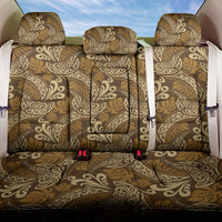 Brown Gold Monstera Back Car Seat Cover Polynesian Tribal Pattern - Polynesian Pride