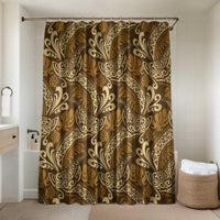 Brown Gold Monstera Bathroom Set Polynesian Tribal Pattern - Polynesian Pride