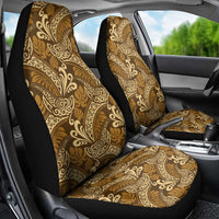 Brown Gold Monstera Car Seat Cover Polynesian Tribal Pattern - Polynesian Pride
