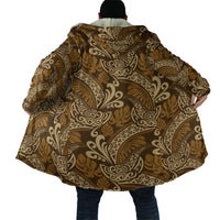 Brown Gold Monstera Cloak Polynesian Tribal Pattern - Polynesian Pride