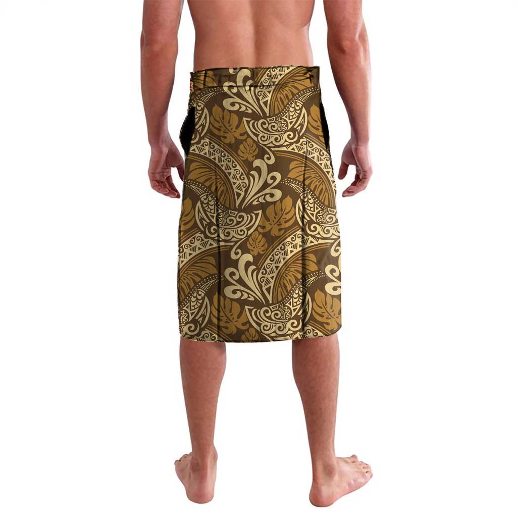 Brown Gold Monstera Lavalava Polynesian Tribal Pattern - Polynesian Pride