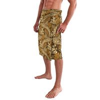Brown Gold Monstera Lavalava Polynesian Tribal Pattern - Polynesian Pride