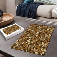 Brown Gold Monstera Puzzle Polynesian Tribal Pattern - Polynesian Pride