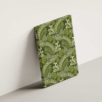 Olive Green Monstera Canvas Wall Art Polynesian Tribal Pattern - Polynesian Pride