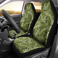 Olive Green Monstera Car Seat Cover Polynesian Tribal Pattern - Polynesian Pride