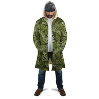 Olive Green Monstera Cloak Polynesian Tribal Pattern - Polynesian Pride