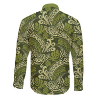 Olive Green Monstera Family Matching Short Sleeve Bodycon Dress and Hawaiian Shirt Polynesian Tribal Pattern - Polynesian Pride