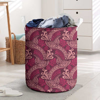 Sweet Pink Monstera Laundry Basket Polynesian Tribal Pattern - Polynesian Pride