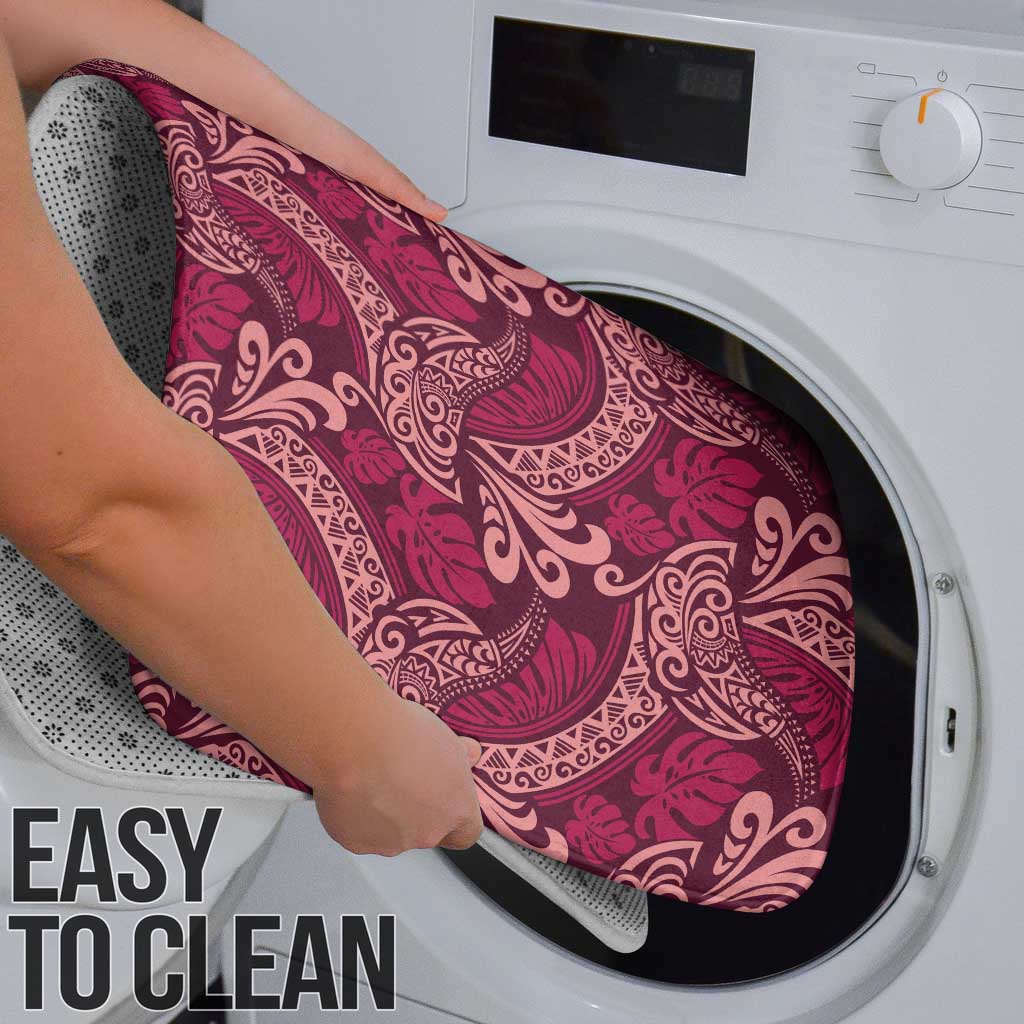 Sweet Pink Monstera Bathroom Set Polynesian Tribal Pattern - Polynesian Pride