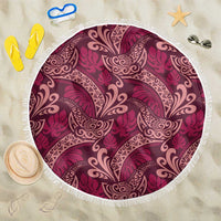 Sweet Pink Monstera Beach Blanket Polynesian Tribal Pattern - Polynesian Pride