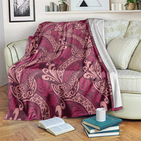 Sweet Pink Monstera Blanket Polynesian Tribal Pattern - Polynesian Pride