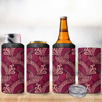 Sweet Pink Monstera 4 in 1 Can Cooler Tumbler Polynesian Tribal Pattern - Polynesian Pride