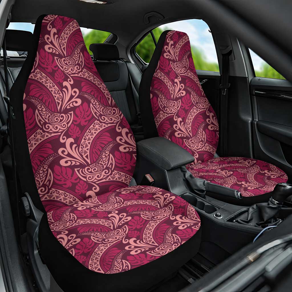 Sweet Pink Monstera Car Seat Cover Polynesian Tribal Pattern - Polynesian Pride