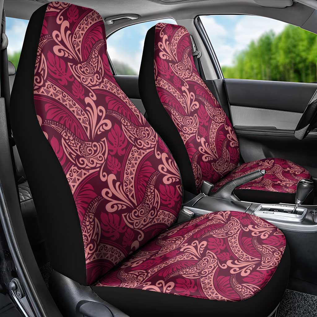 Sweet Pink Monstera Car Seat Cover Polynesian Tribal Pattern - Polynesian Pride