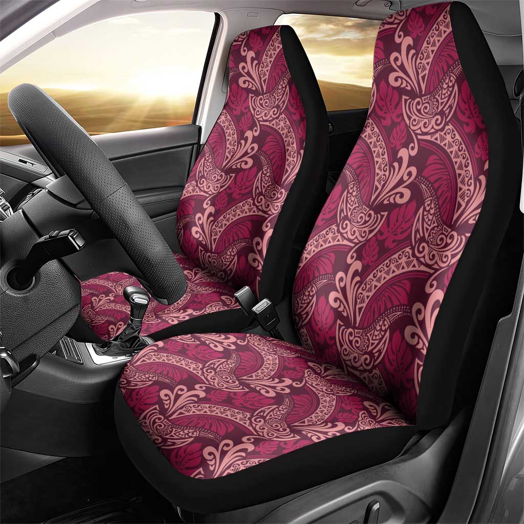 Sweet Pink Monstera Car Seat Cover Polynesian Tribal Pattern - Polynesian Pride