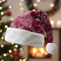 Sweet Pink Monstera Christmas Santa Hat Polynesian Tribal Pattern - Polynesian Pride