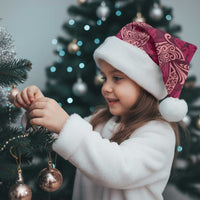 Sweet Pink Monstera Christmas Santa Hat Polynesian Tribal Pattern - Polynesian Pride