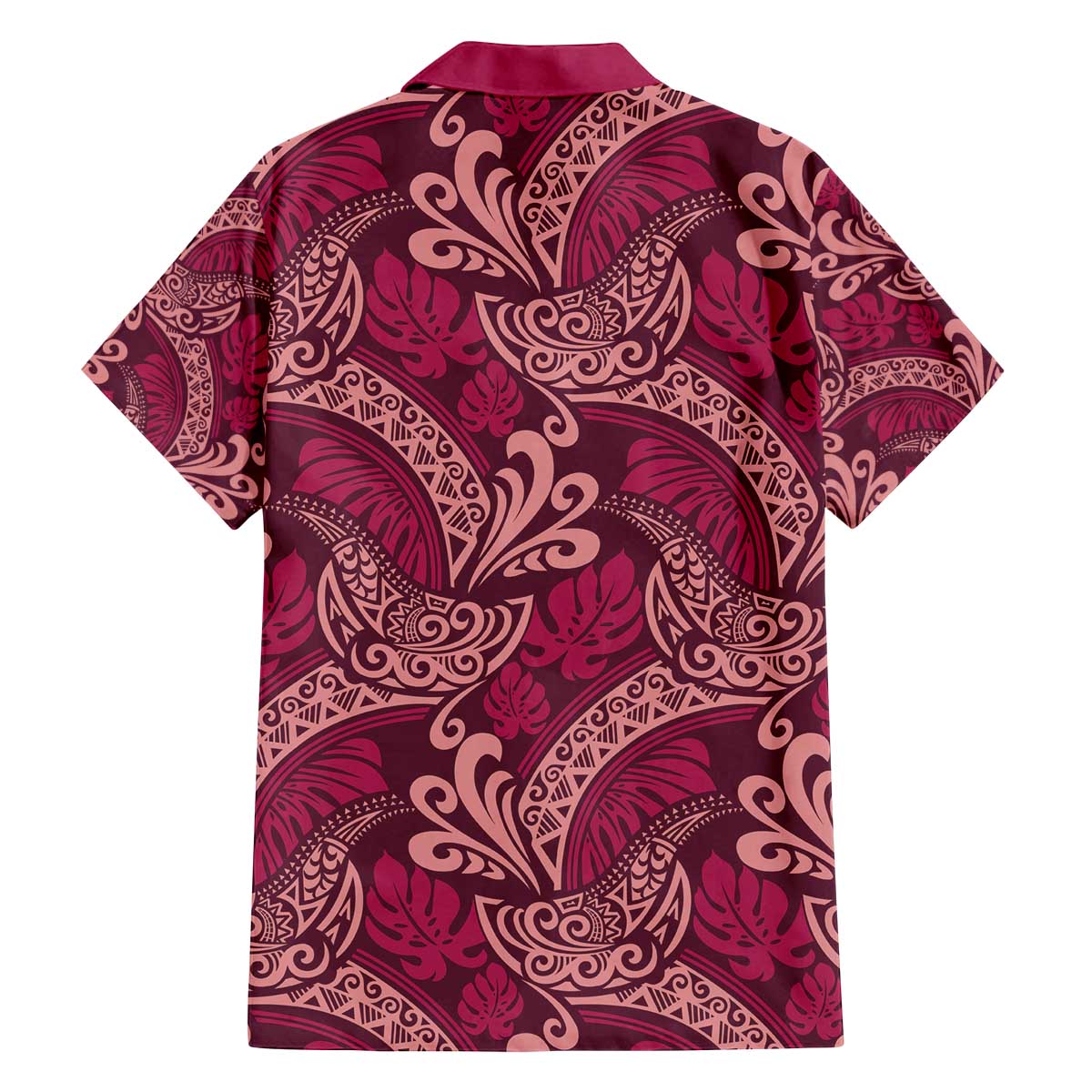Sweet Pink Monstera Family Matching Off The Shoulder Long Sleeve Dress and Hawaiian Shirt Polynesian Tribal Pattern - Polynesian Pride