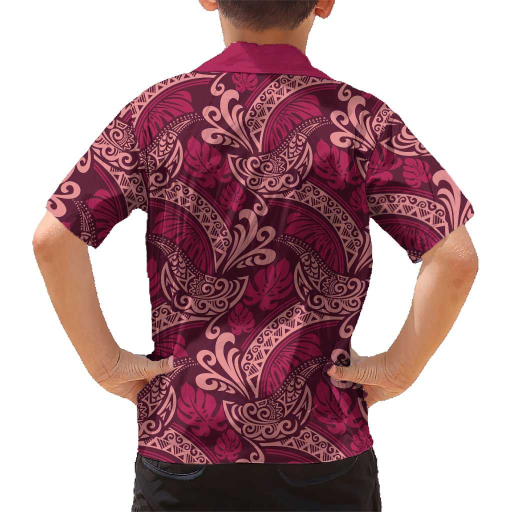 Sweet Pink Monstera Hawaiian Shirt Polynesian Tribal Pattern - Polynesian Pride