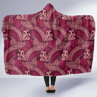 Sweet Pink Monstera Hooded Blanket Polynesian Tribal Pattern - Polynesian Pride