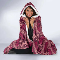 Sweet Pink Monstera Hooded Blanket Polynesian Tribal Pattern - Polynesian Pride