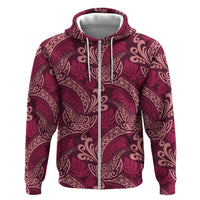 Sweet Pink Monstera Hoodie Polynesian Tribal Pattern - Polynesian Pride