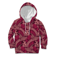 Sweet Pink Monstera Kid Hoodie Polynesian Tribal Pattern - Polynesian Pride