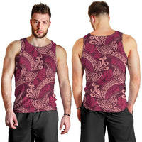 Sweet Pink Monstera Men Tank Top Polynesian Tribal Pattern - Polynesian Pride